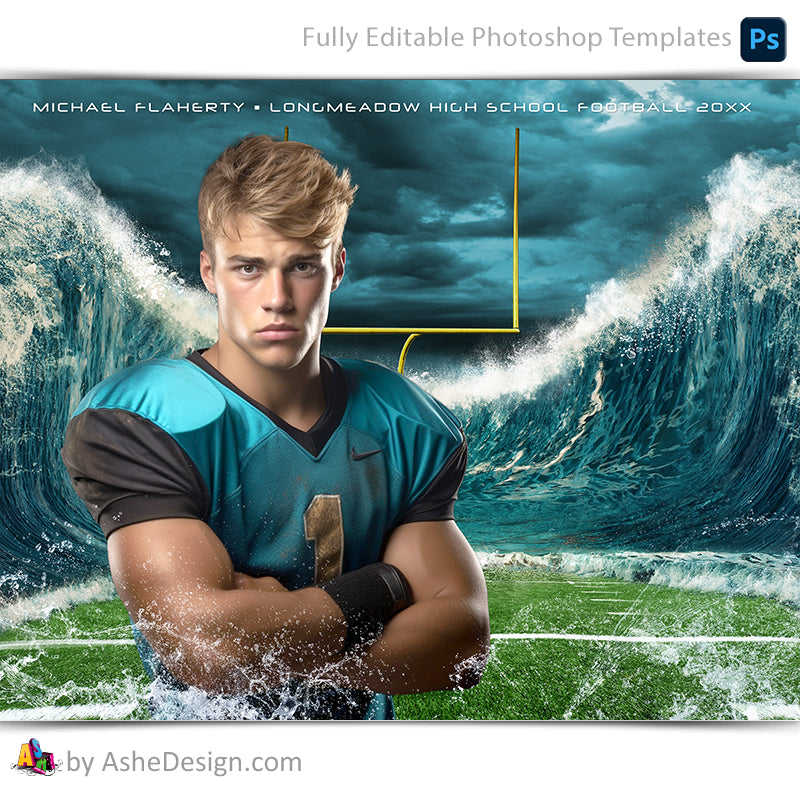 Sports Poster, Photoshop Template, Digital Background, Custom Banner, Senior Banner, Football Poster, Football Banner, Football Template, Football Background, Football Backdrop, Football Digital, Football Mom, Homecoming Poster