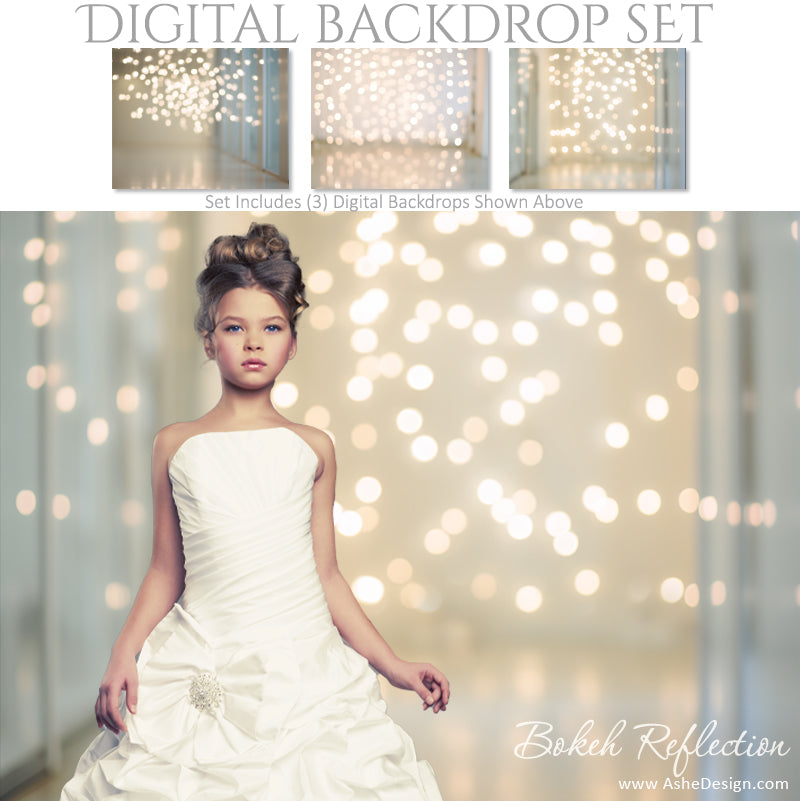 Digital Backdrop Set - Bokeh Reflection