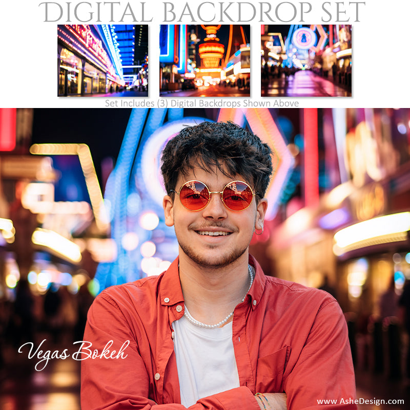 Digital Backdrop Set - Vegas Bokeh