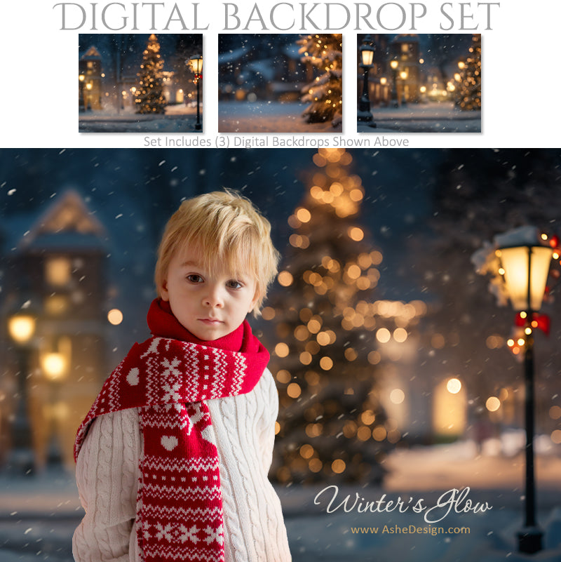 Digital Backdrop Set - Winter's Glow