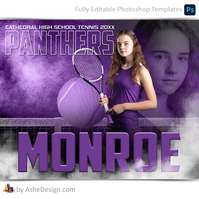 Amped Effects - Nitro Fusion Tennis Poster Template For Photoshop