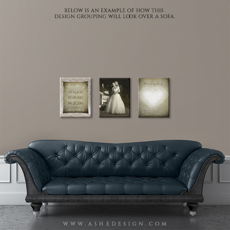 Ashe Design | Wall Groupings Weddings Photography Templates | Our Love Story4