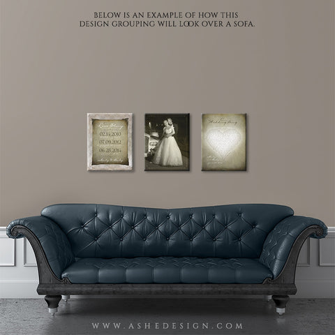 Ashe Design | Wall Groupings Weddings Photography Templates | Our Love Story4