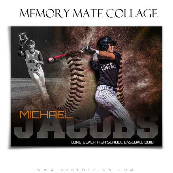 Sports Memory Mates 8x10 - Powder Explosion Baseball