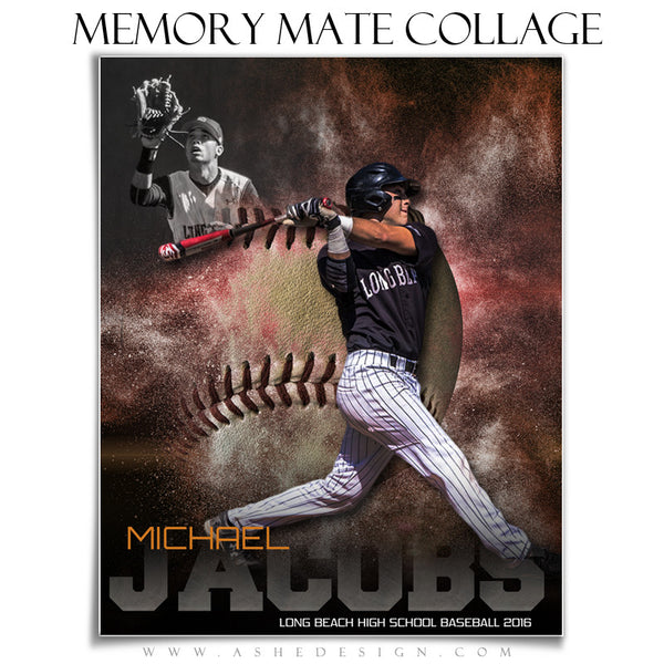 Sports Memory Mates 8x10 - Powder Explosion Baseball