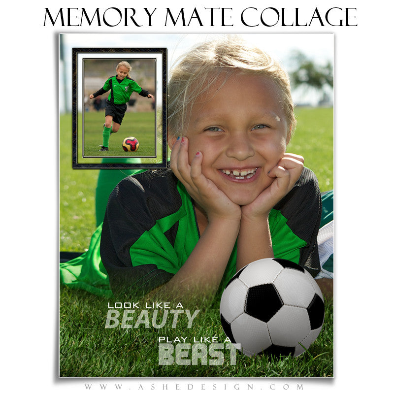 Ashe Design | Sports Memory Mates | 8x10 Vertical | Beauty And The Beast Soccer