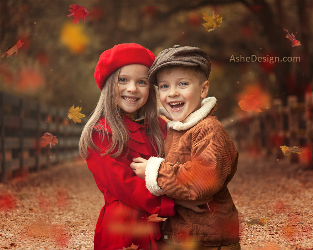 Digital Props 16x20 Backdrop Set - Autumn Lane