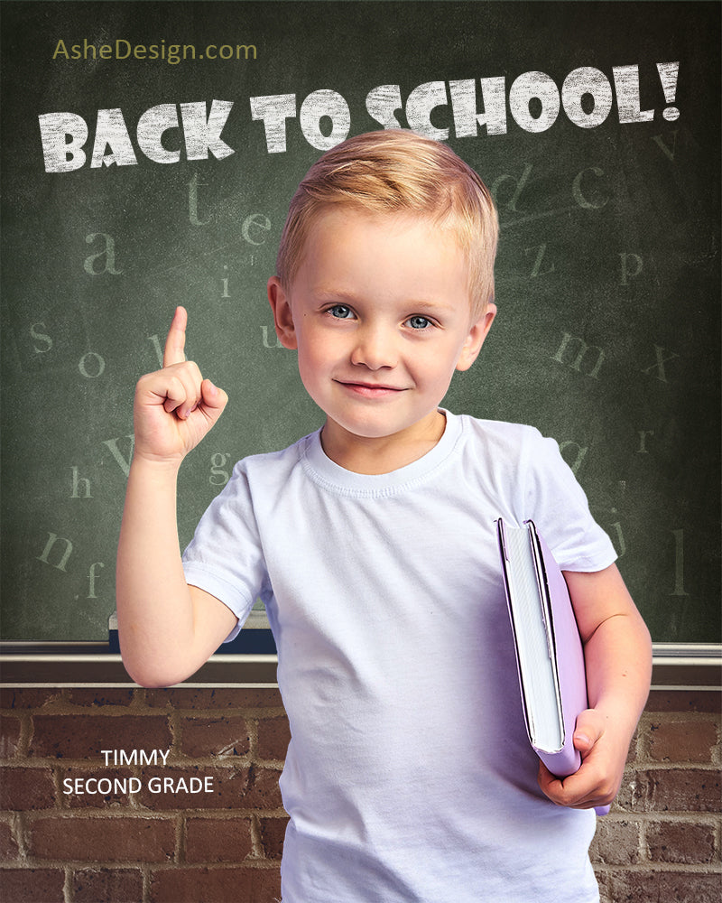 Digital Props 16x20 Backdrop Set - Back To School