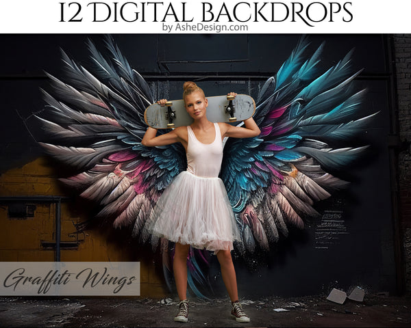 Photography backdrop, Digital overlays, Digital backgrounds, Photoshop overlays, photography overlays, Graffiti backdrops, Senior backdrops, Senior photography backdrops, Backdrop Overlays, Graffiti, graffiti overlays, Texture overlays, for photographers, Studio backdrop overlays, Graffiti Wings, Angel Wing Backdrops