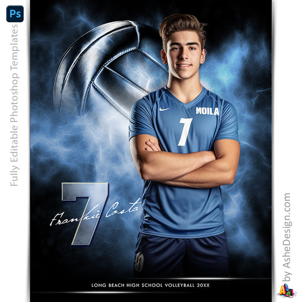 Volleyball, Photoshop Template, Digital Background, Volleyball Template, Volleyball Poster, Senior Banner, Sports Poster, Custom Banner, Volleyball Backdrop, Volleyball Banner, Photoshop Services, Volleyball Mom