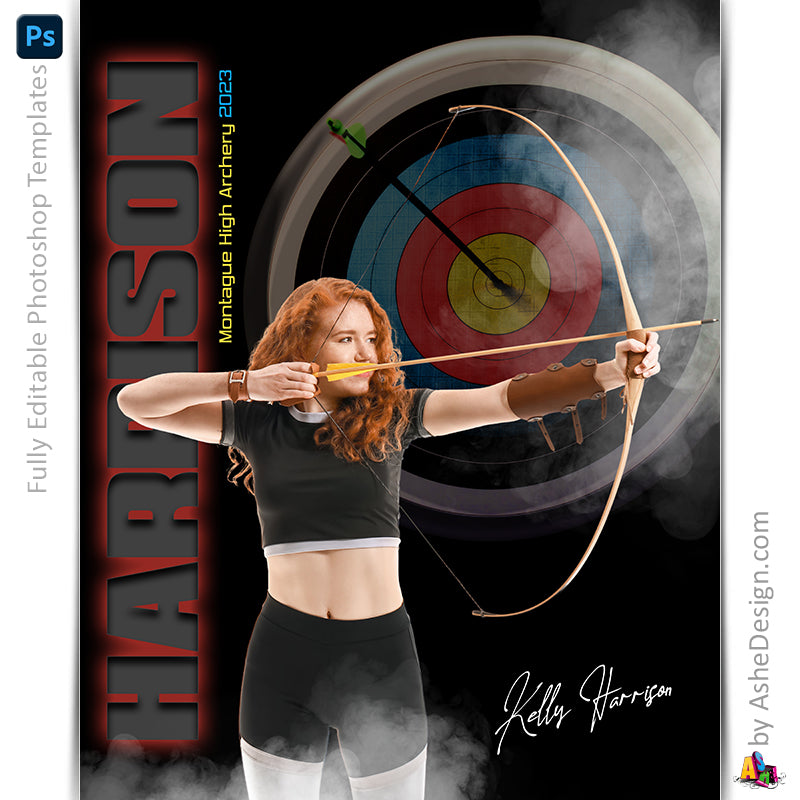 Archery, Photoshop Template, Digital Background, Archery Template, archery poster, senior banner, Sports Poster, Custom Banner, Archery Backdrop, Archery Banner, photoshop services, archery mom