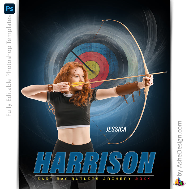 Archery, Photoshop Template, Digital Background, Archery Template, archery poster, senior banner, Sports Poster, Custom Banner, Archery Backdrop, Archery Banner, photoshop services, archery mom