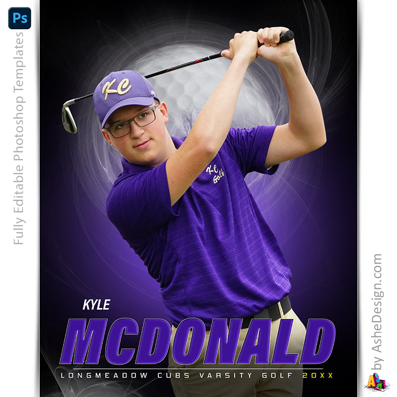 Golf, Photoshop Template, Digital Background, Golf Template, golf poster, senior banner, Sports Poster, Custom Banner, Golf Backdrop, Golf Banner, photoshop services, golf mom