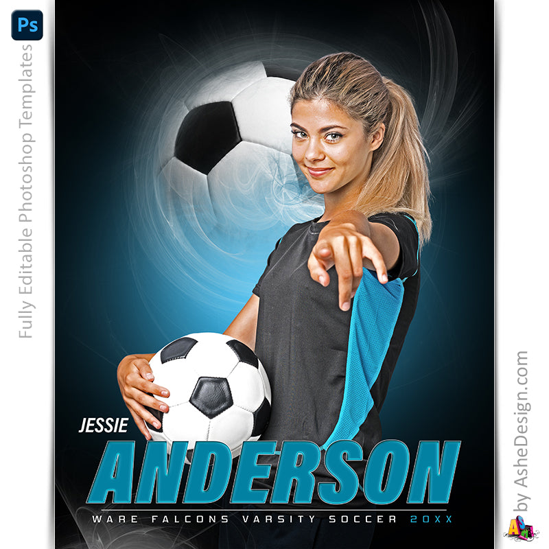 Soccer Photoshop Template, Digital Background, Soccer Template, soccer poster, senior banner, Sports Poster, Custom Banner, Soccer Backdrop, Soccer Banner, photoshop services, soccer mom