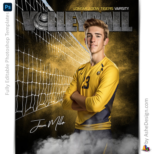 Volleyball, Photoshop Template, Digital Background, Volleyball Template, Volleyball Poster, Senior Banner, Sports Poster, Custom Banner, Volleyball Backdrop, Volleyball Banner, Photoshop Services, Volleyball Mom