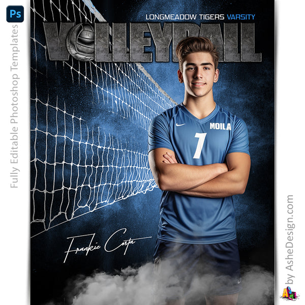 Volleyball, Photoshop Template, Digital Background, Volleyball Template, Volleyball Poster, Senior Banner, Sports Poster, Custom Banner, Volleyball Backdrop, Volleyball Banner, Photoshop Services, Volleyball Mom