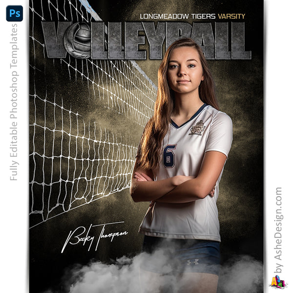 Volleyball, Photoshop Template, Digital Background, Volleyball Template, Volleyball Poster, Senior Banner, Sports Poster, Custom Banner, Volleyball Backdrop, Volleyball Banner, Photoshop Services, Volleyball Mom