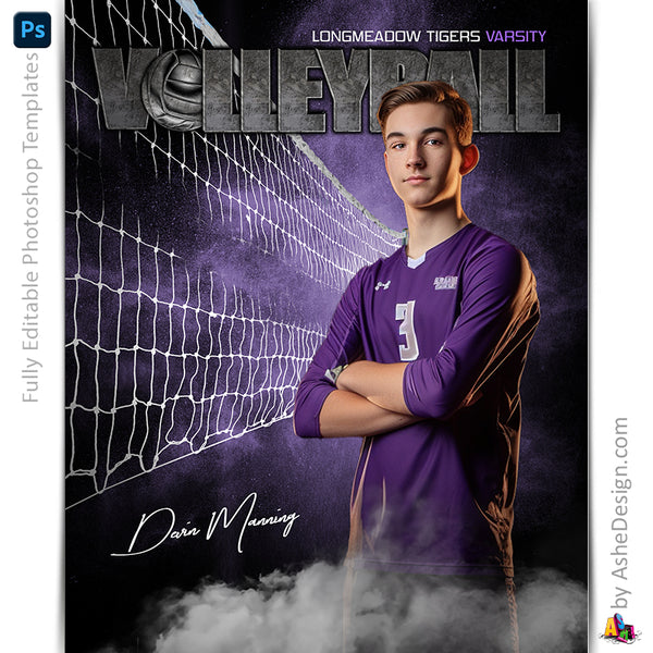 Volleyball, Photoshop Template, Digital Background, Volleyball Template, Volleyball Poster, Senior Banner, Sports Poster, Custom Banner, Volleyball Backdrop, Volleyball Banner, Photoshop Services, Volleyball Mom