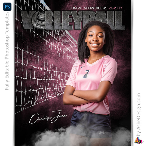 Volleyball, Photoshop Template, Digital Background, Volleyball Template, Volleyball Poster, Senior Banner, Sports Poster, Custom Banner, Volleyball Backdrop, Volleyball Banner, Photoshop Services, Volleyball Mom