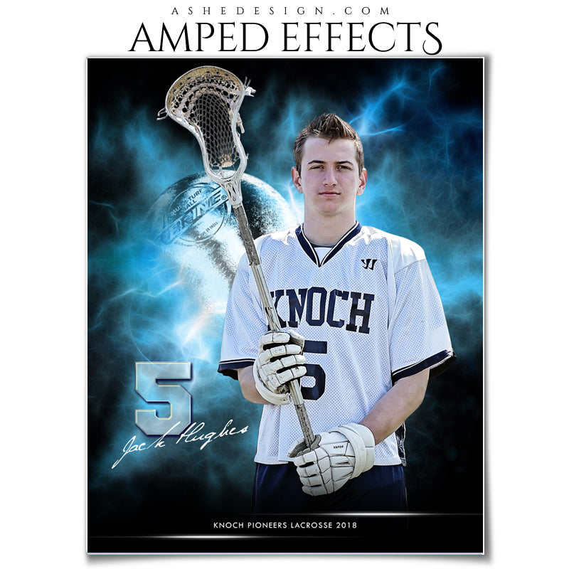 Ashe Design 16x20 Amped Effects Sports Photography Photoshop Templates Electric Explosion Lacrosse