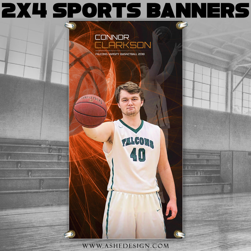 Ashe Design 2x4 Sports Banner - Mystic Explosion Basketball