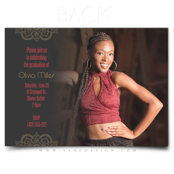 5x7 Flat Card Design - Gold Plated Grad