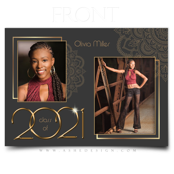 5x7 Flat Card Design - Gold Plated Grad