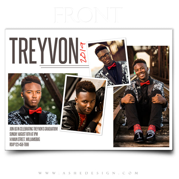 Ashe Design 5x7 Graduation Invitation - The Journey FRONT