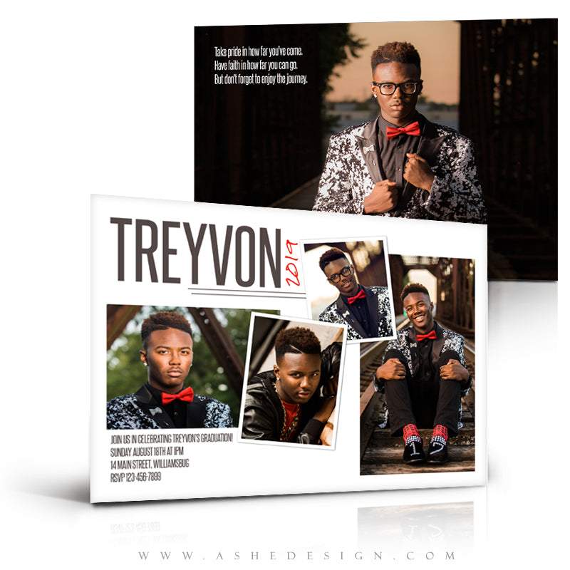 Ashe Design 5x7 Graduation Invitation - The Journey