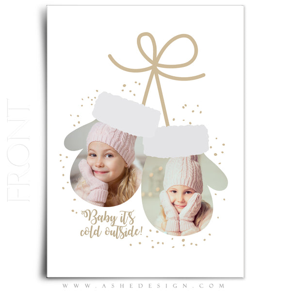 5x7 Flat Christmas Card  - Warm Mittens