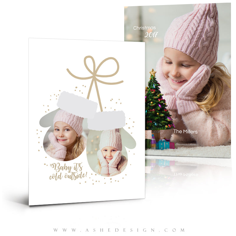 5x7 Flat Christmas Card  - Warm Mittens
