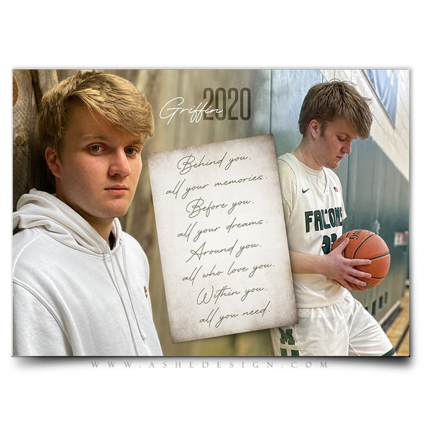 Ashe Design 5x7 Graduation Invitation - Faded Memories FRONT