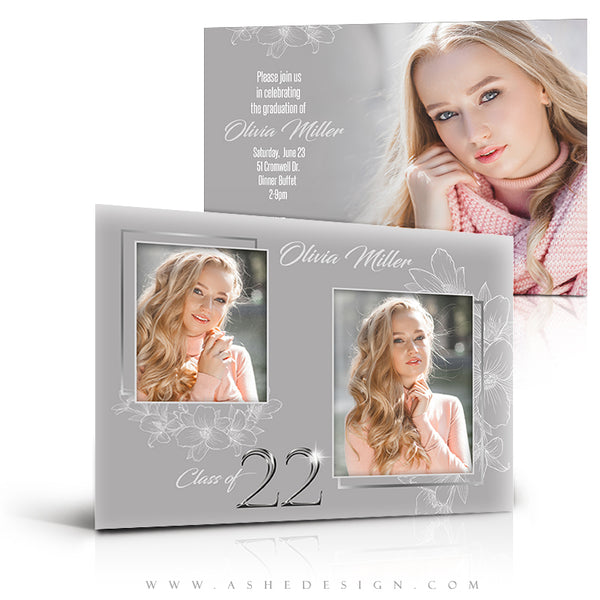 5x7 Flat Card Design - Silver Plated Grad