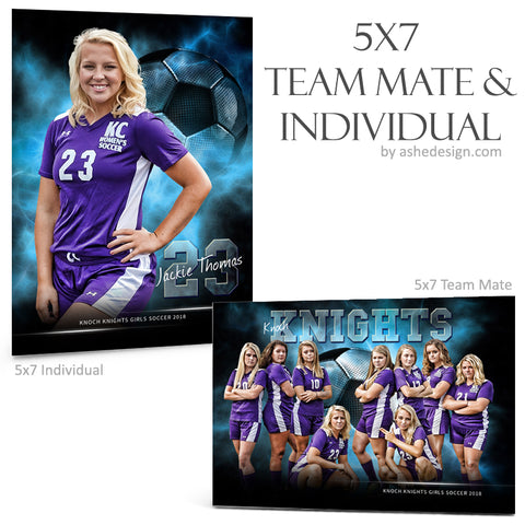 Ashe Design 5x7 Team Mate & Individual - Electric Explosion Soccer