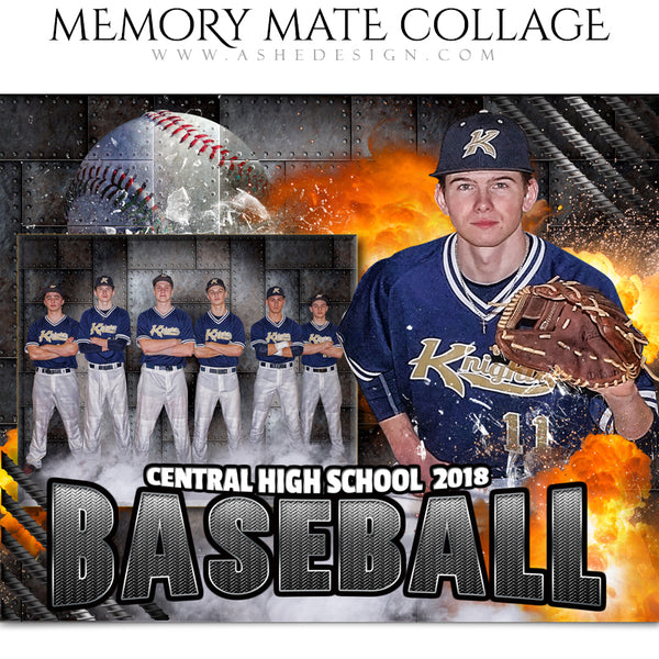 Ashe Design 8x10 Sports Memory Mates - Molten Baseball HZ