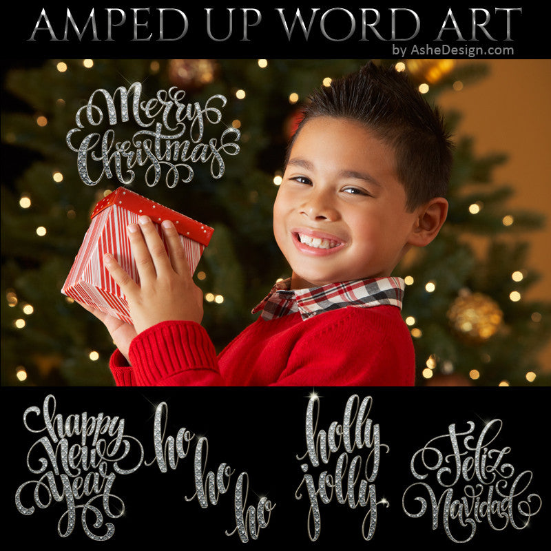 Amped Up Word Art Set - Holiday Bling