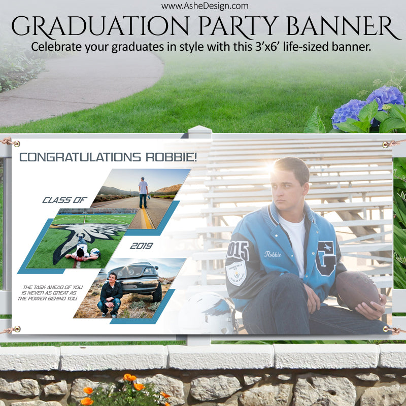 Ashe Design | Photoshop Template | Grad Party Photo Banner | 3'x6' Horizontal | Geometric