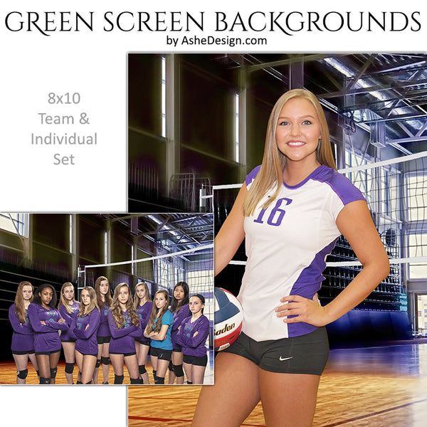 Green Screen Backgrounds Gym Volleyball AsheDesign