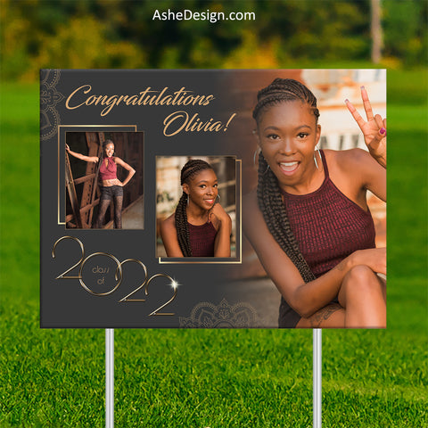Lawn Sign 18x24 - Gold Plated Grad