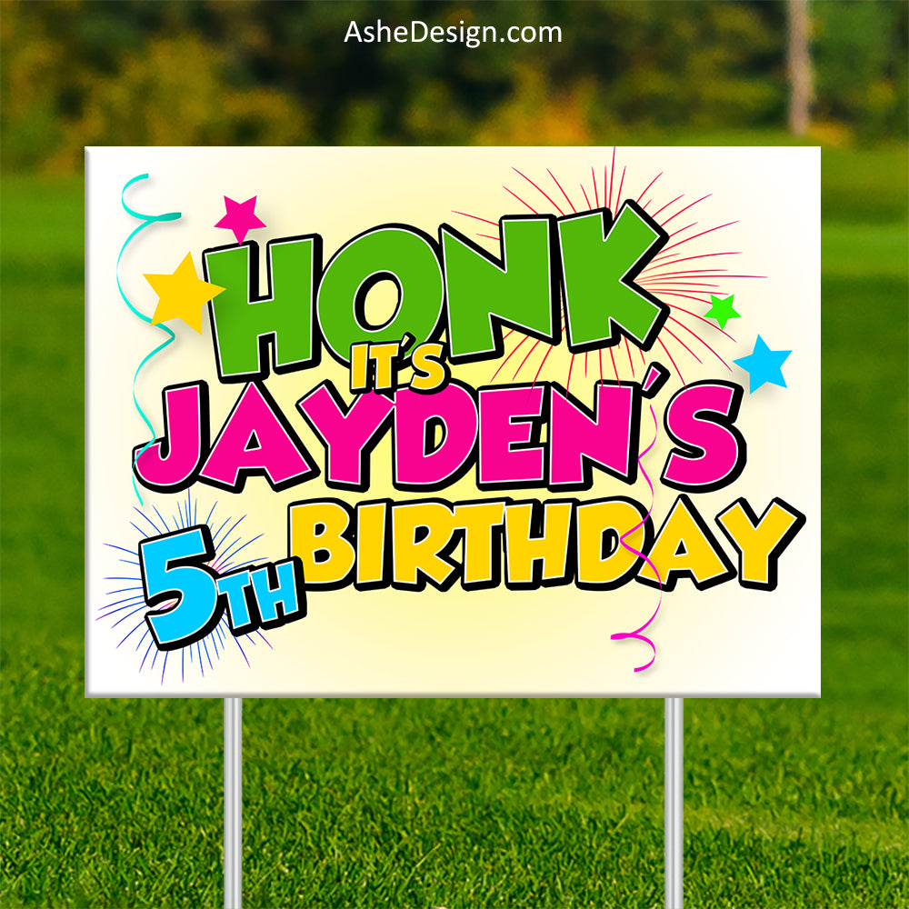 Lawn Sign 18x24 - Honk Birthday
