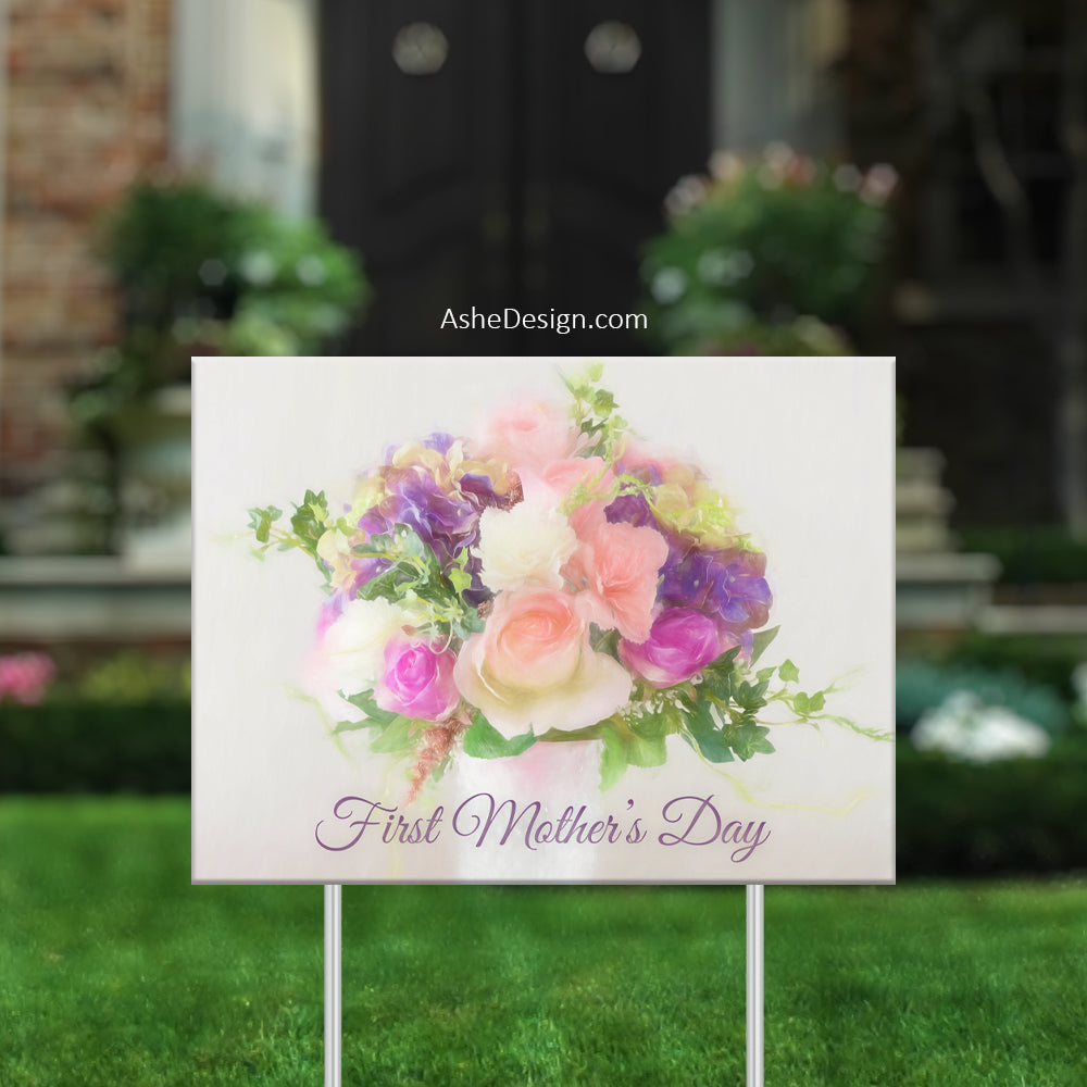 Lawn Sign 18x24 - Lawn Bouquet - Pastel Roses