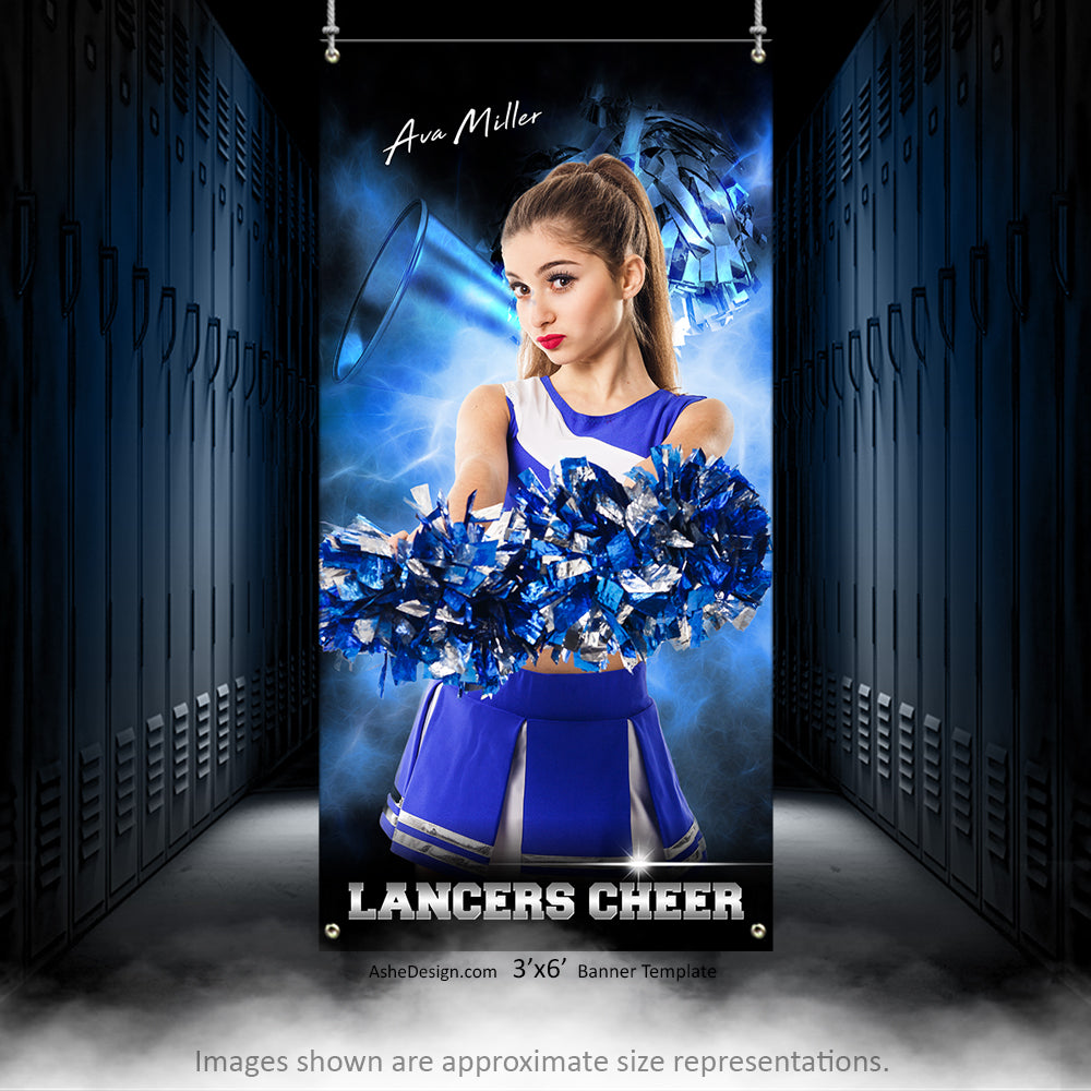 3x6 Amped Sports Banner - Electric Explosion Cheer