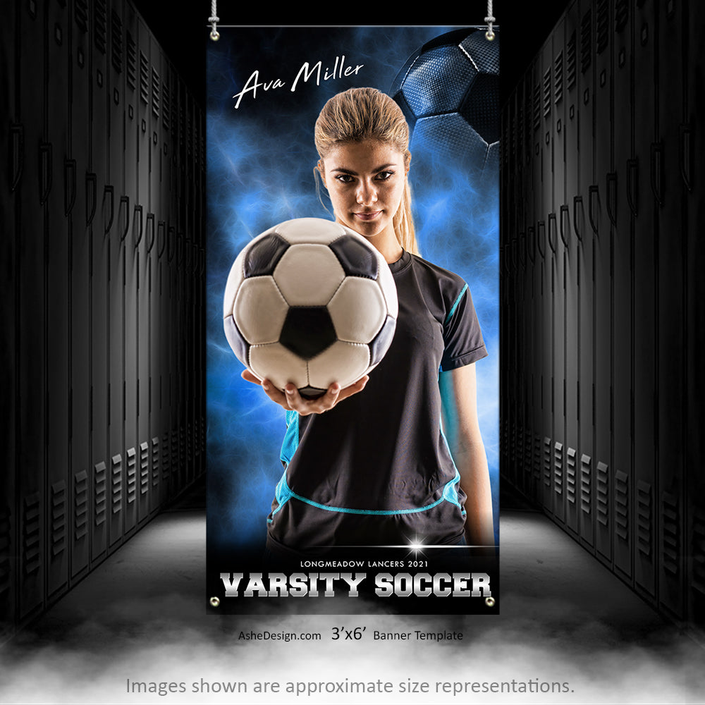 3x6 Amped Sports Banner - Electric Explosion Soccer