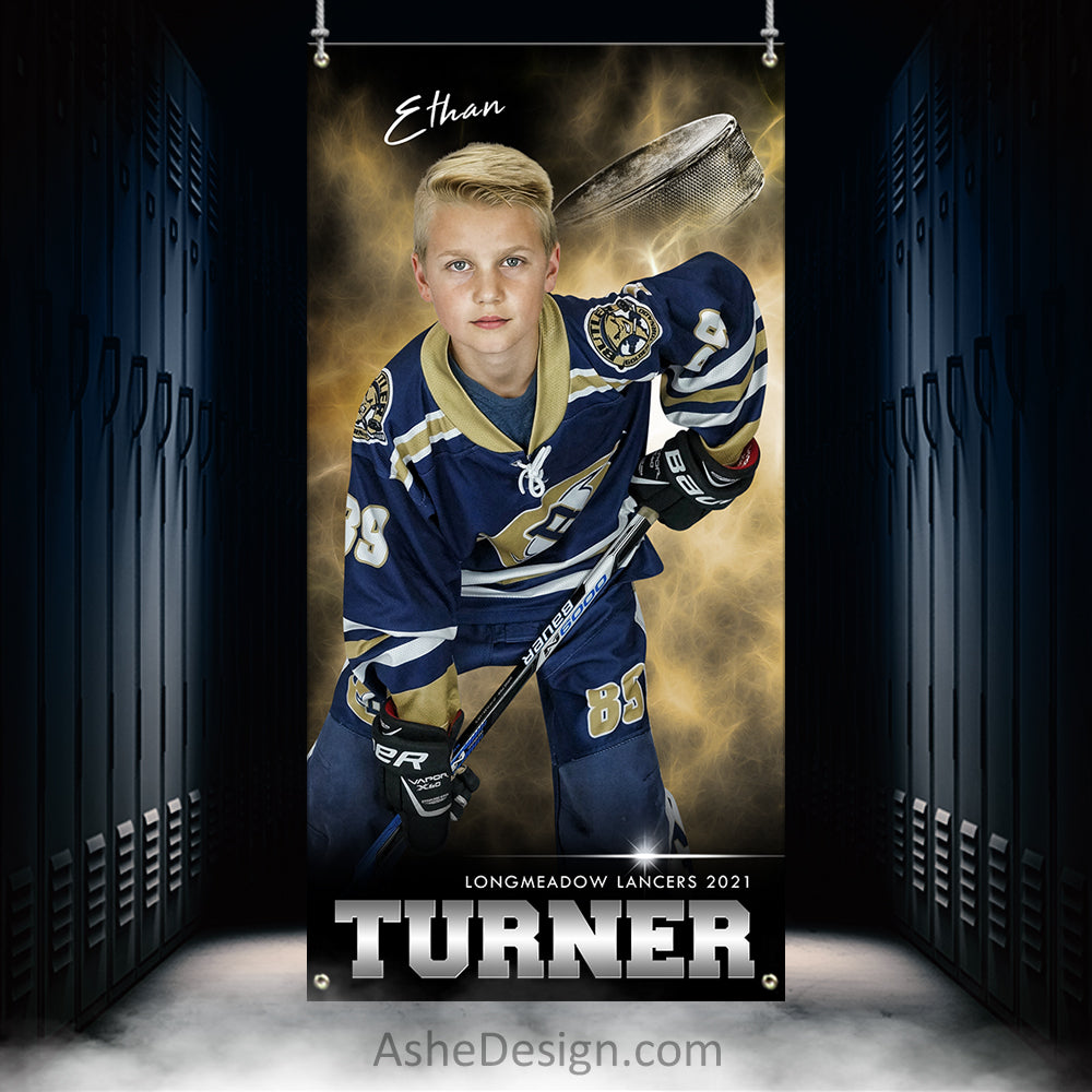 3x6 Amped Sports Banner - Electric Explosion Hockey