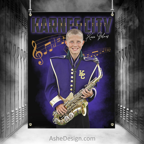 3x4 Amped Sports Banner - Gold Plated Marching Band