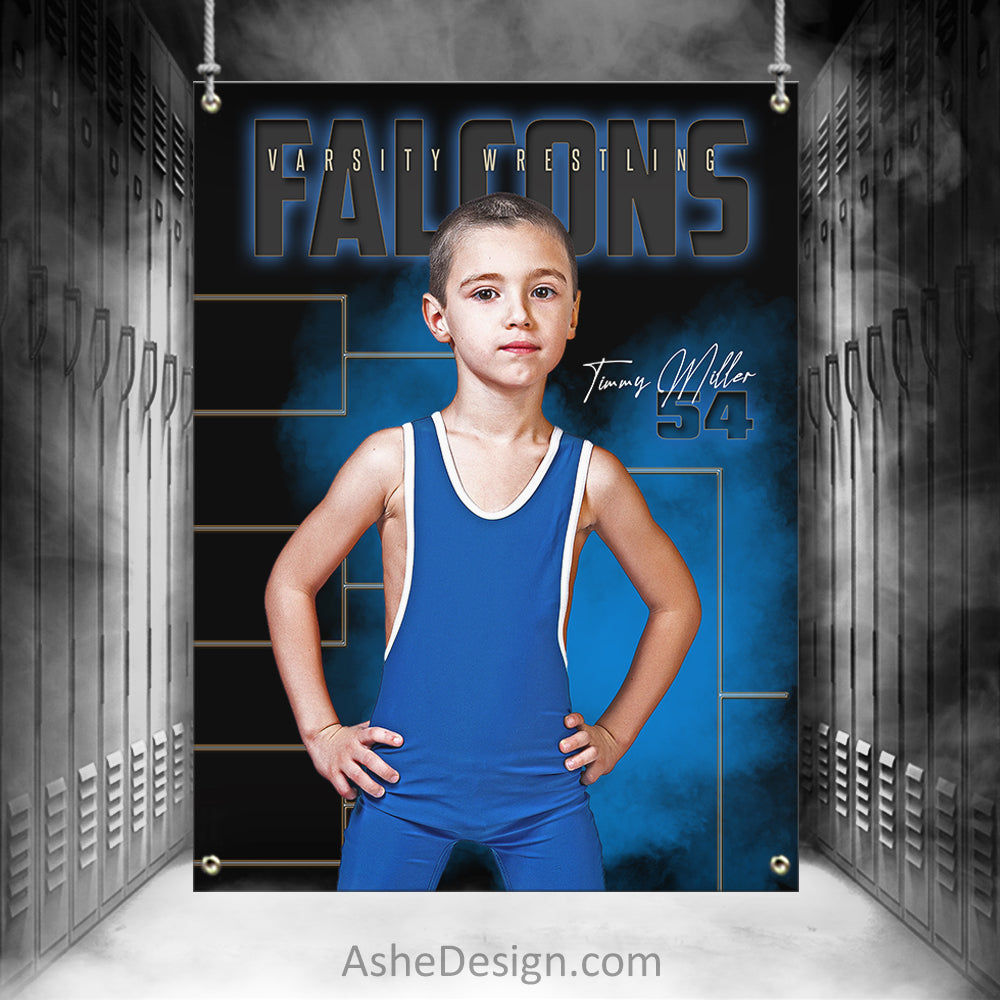 3x4 Amped Sports Banner - Gold Plated Wrestling