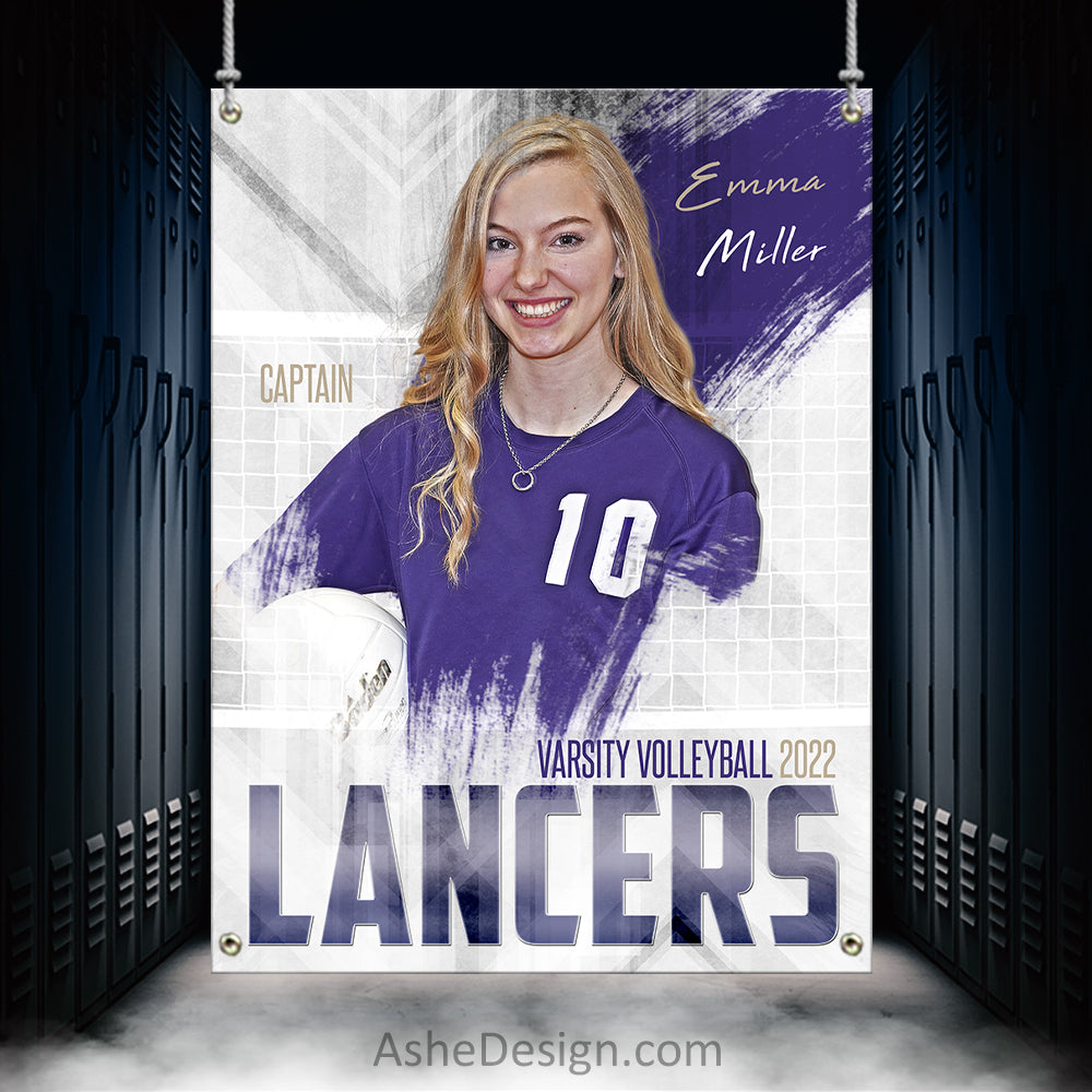 3x4 Amped Sports Banner - Painted Volleyball