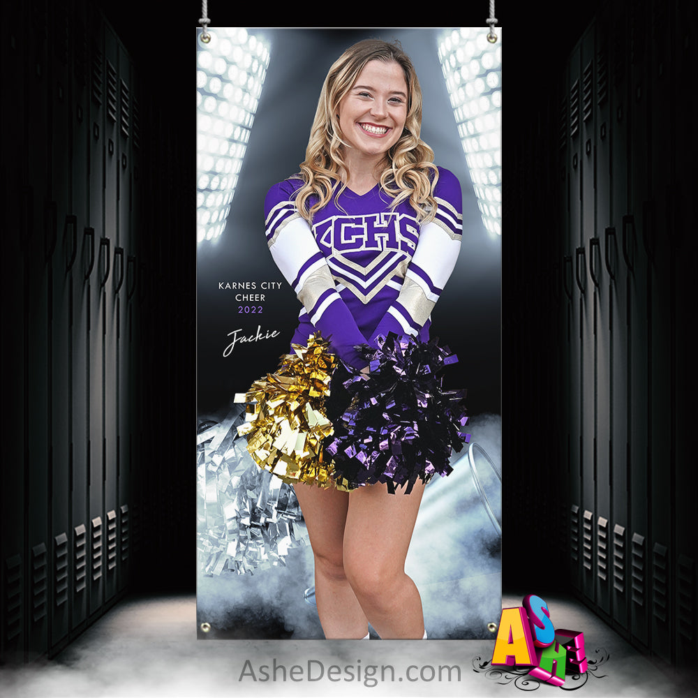 3x6 Amped Sports Banner - Smokey Lights Cheer
