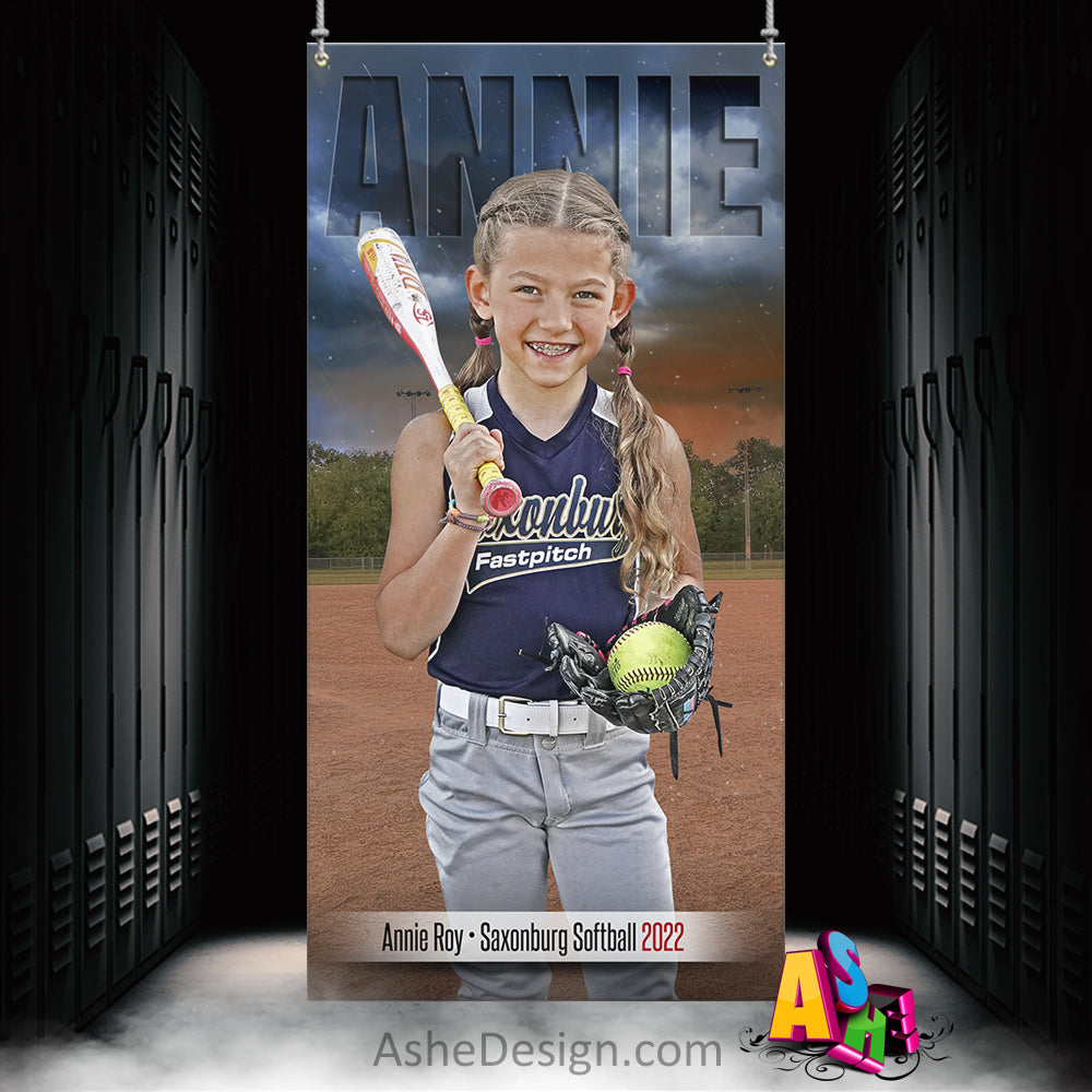 Softball Poster, Photoshop Template, Softball Banner, Digital Background, Senior Banner, Softball Template, Sports Poster, Custom Banner, photoshop services, Softball Backdrop, Softball mom, tball gift, tball poster