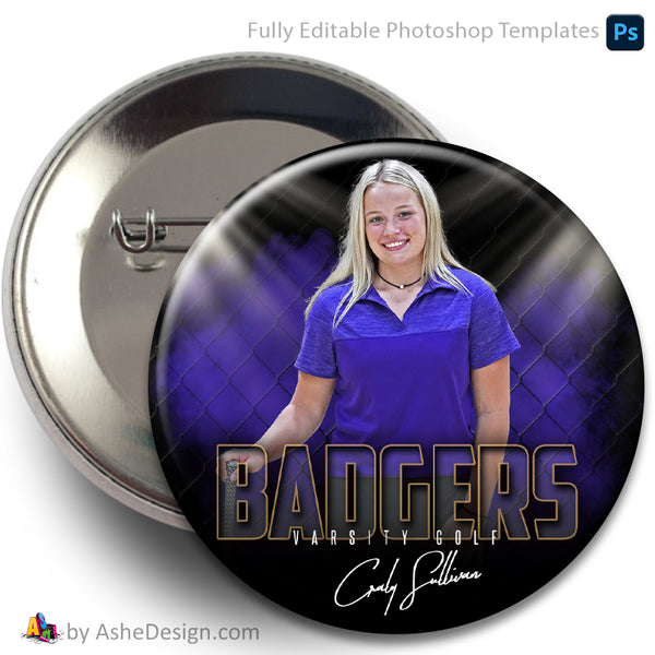 Sports Button - Multisport Photoshop Template Fenced In